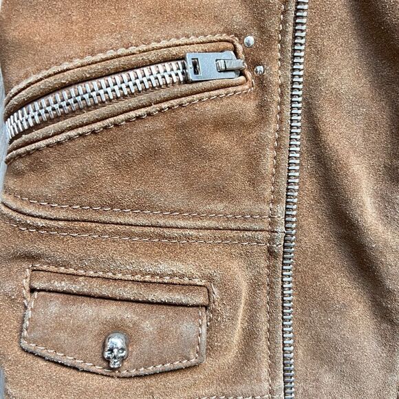 THE KOOPLES Biker Suede Leather Jacket Size XS - Picture 10 of 12